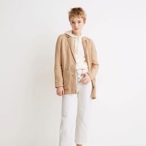 Madewell Gingham 100% Linen Blazer - New w/ Tags